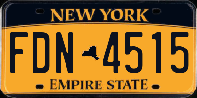 NY license plate FDN4515