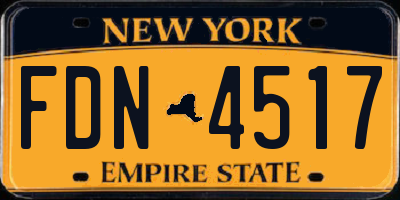 NY license plate FDN4517