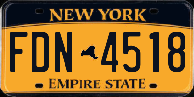 NY license plate FDN4518