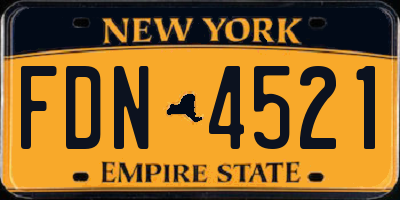 NY license plate FDN4521