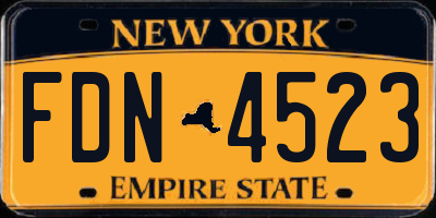 NY license plate FDN4523
