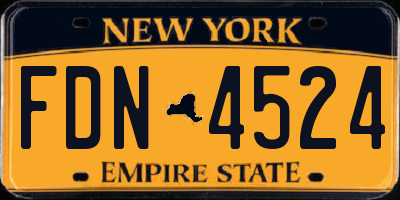 NY license plate FDN4524