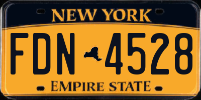NY license plate FDN4528