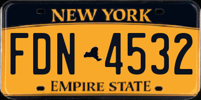 NY license plate FDN4532