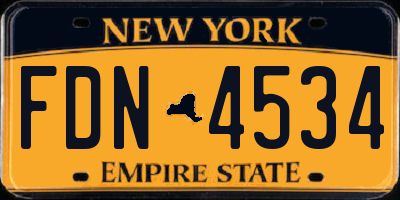 NY license plate FDN4534