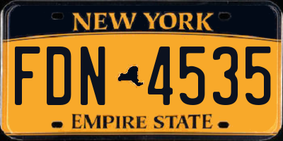 NY license plate FDN4535