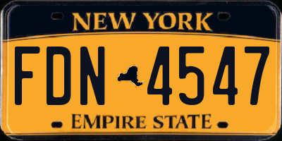 NY license plate FDN4547