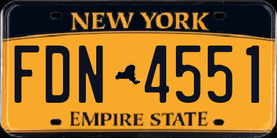 NY license plate FDN4551