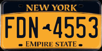 NY license plate FDN4553