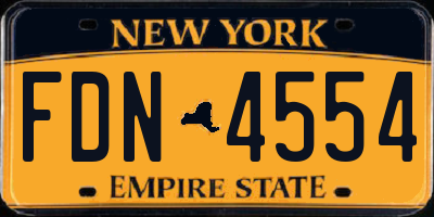 NY license plate FDN4554