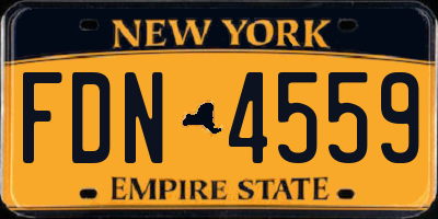 NY license plate FDN4559
