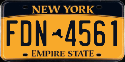 NY license plate FDN4561