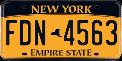 NY license plate FDN4563