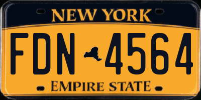 NY license plate FDN4564