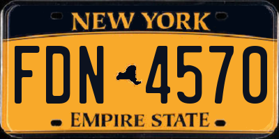 NY license plate FDN4570