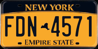 NY license plate FDN4571