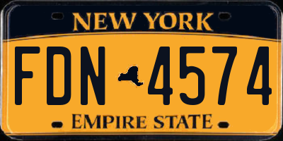 NY license plate FDN4574