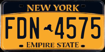 NY license plate FDN4575