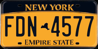 NY license plate FDN4577