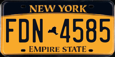 NY license plate FDN4585