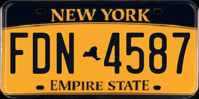 NY license plate FDN4587