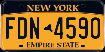 NY license plate FDN4590