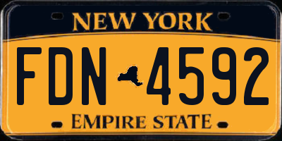 NY license plate FDN4592