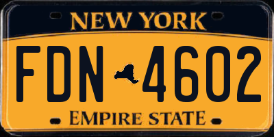NY license plate FDN4602
