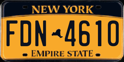 NY license plate FDN4610