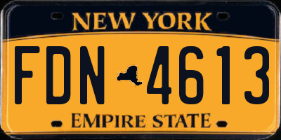 NY license plate FDN4613