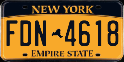 NY license plate FDN4618