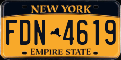 NY license plate FDN4619