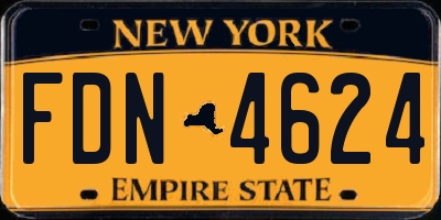 NY license plate FDN4624