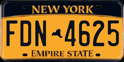 NY license plate FDN4625