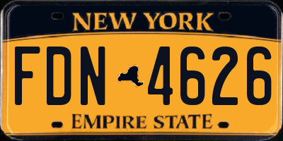 NY license plate FDN4626