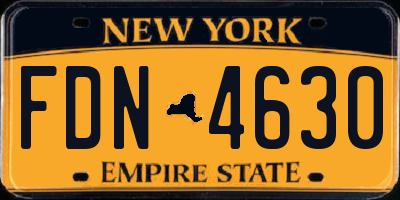 NY license plate FDN4630