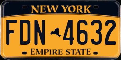 NY license plate FDN4632