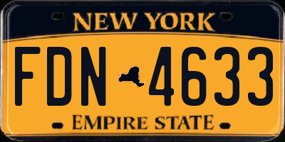 NY license plate FDN4633