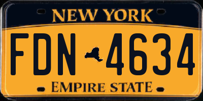 NY license plate FDN4634