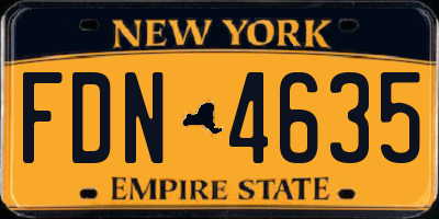 NY license plate FDN4635