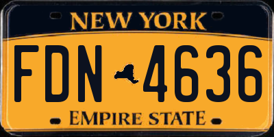 NY license plate FDN4636