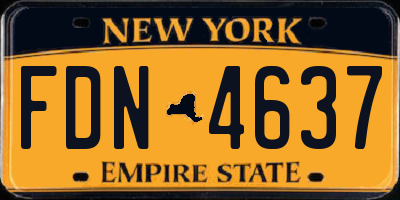NY license plate FDN4637