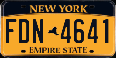 NY license plate FDN4641