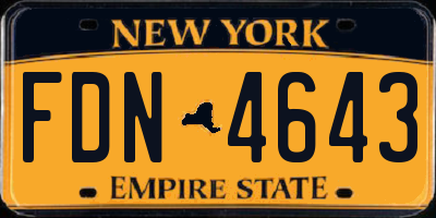 NY license plate FDN4643