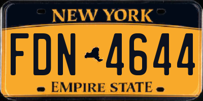 NY license plate FDN4644