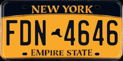 NY license plate FDN4646