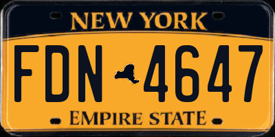 NY license plate FDN4647