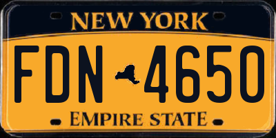 NY license plate FDN4650