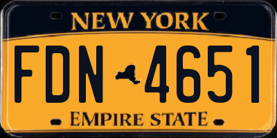 NY license plate FDN4651