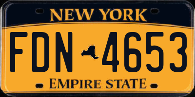 NY license plate FDN4653